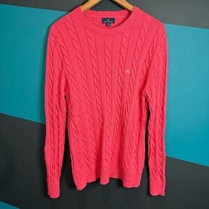 Brooks Brothers Pink Cable Knit Crewneck Sweater